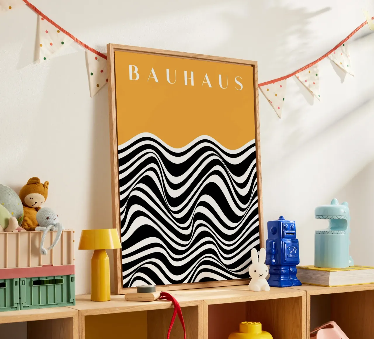 Bauhaus-golven - Abstract zwart-wit ontwerp acryl van Whole©