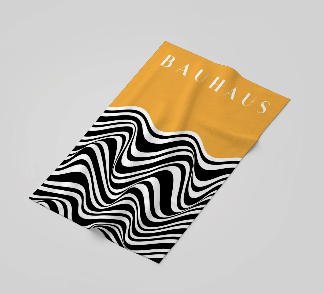 Onde Bauhaus - Design astratto in bianco e nero telo mare da Whole©