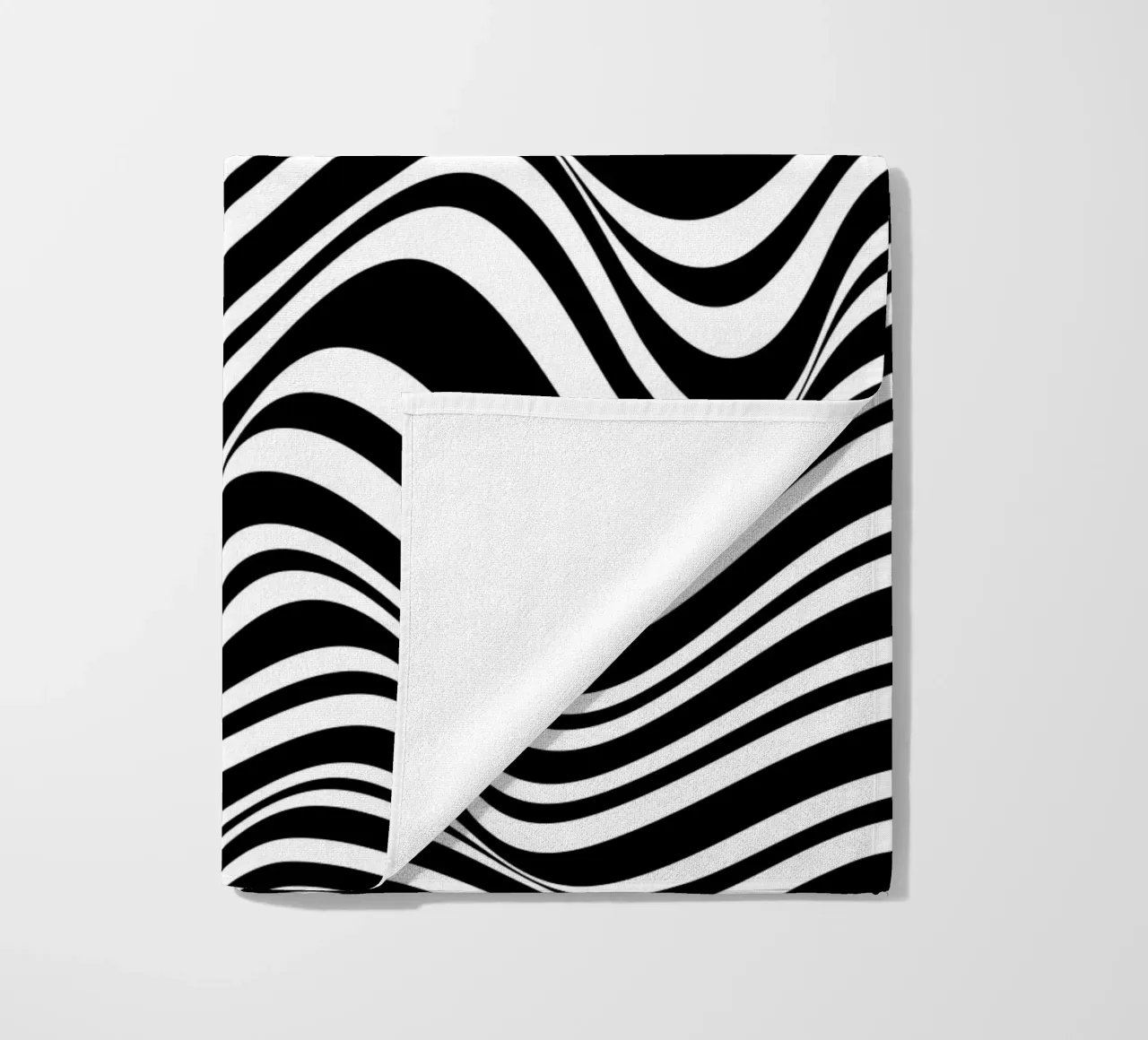 Onde Bauhaus - Design astratto in bianco e nero telo mare da Whole©