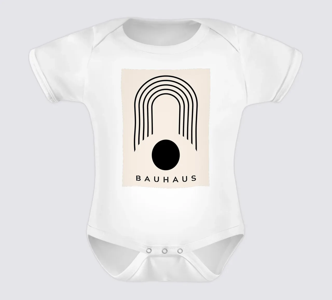 Arco di cerchio Bauhaus - Design minimalista in bianco e nero body neonato maniche corte da Whole©