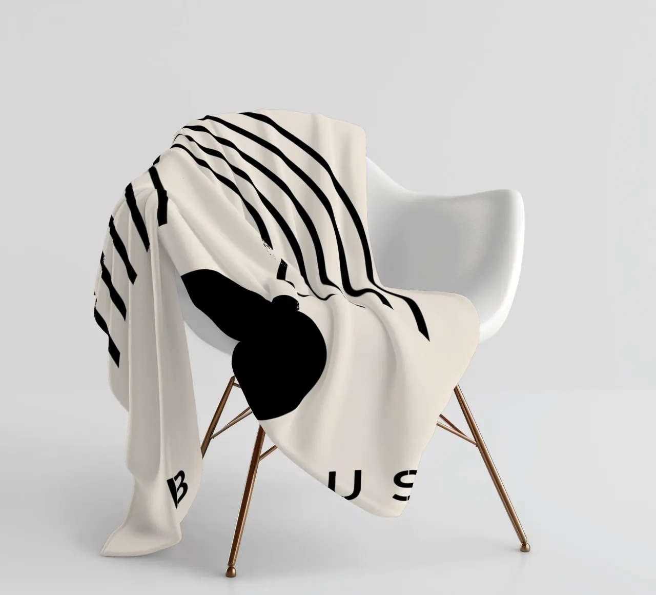 Arco di cerchio Bauhaus - Design minimalista in bianco e nero coperta in pile da Whole©