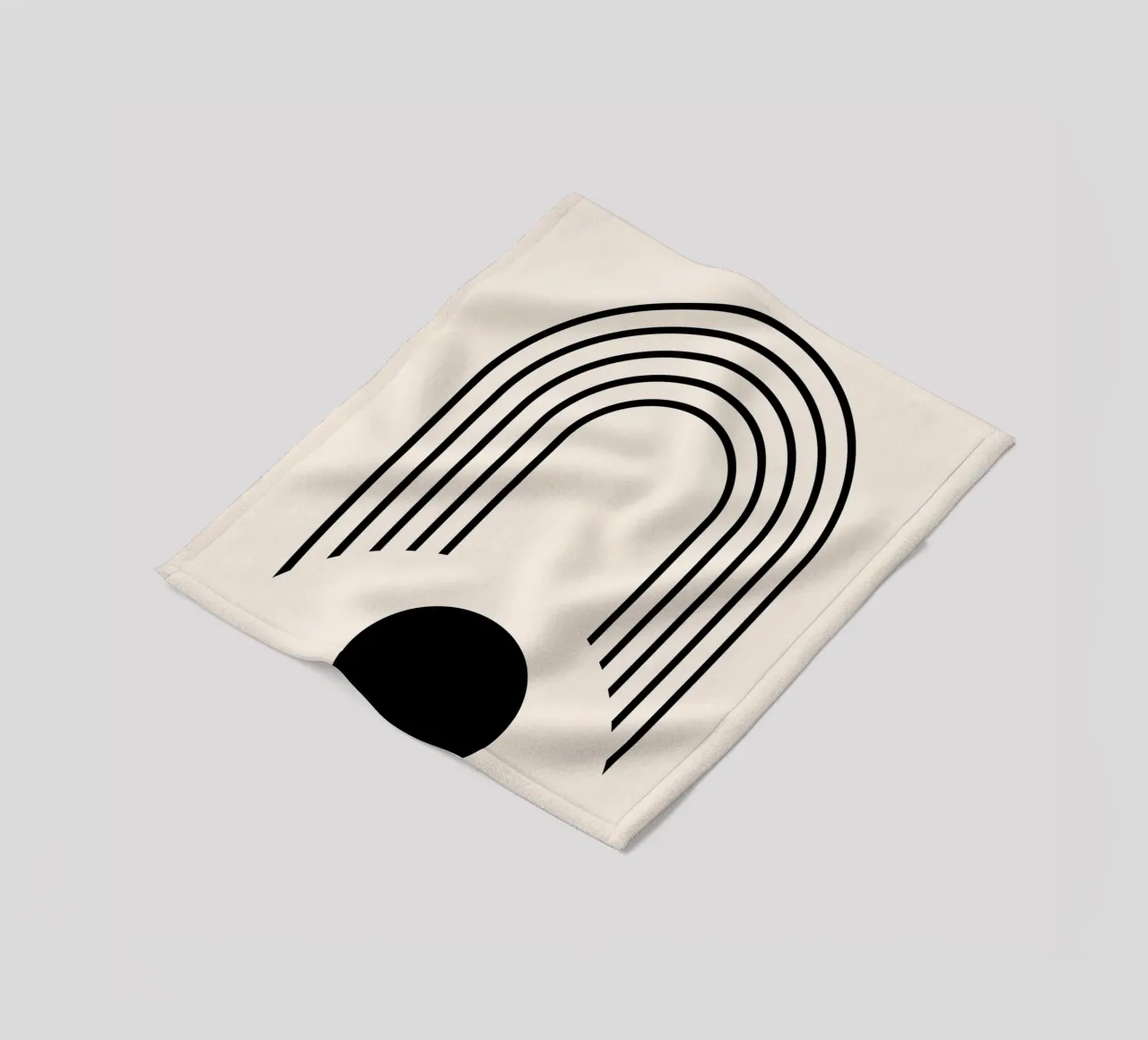 Arco di cerchio Bauhaus - Design minimalista in bianco e nero coperta in pile da Whole©