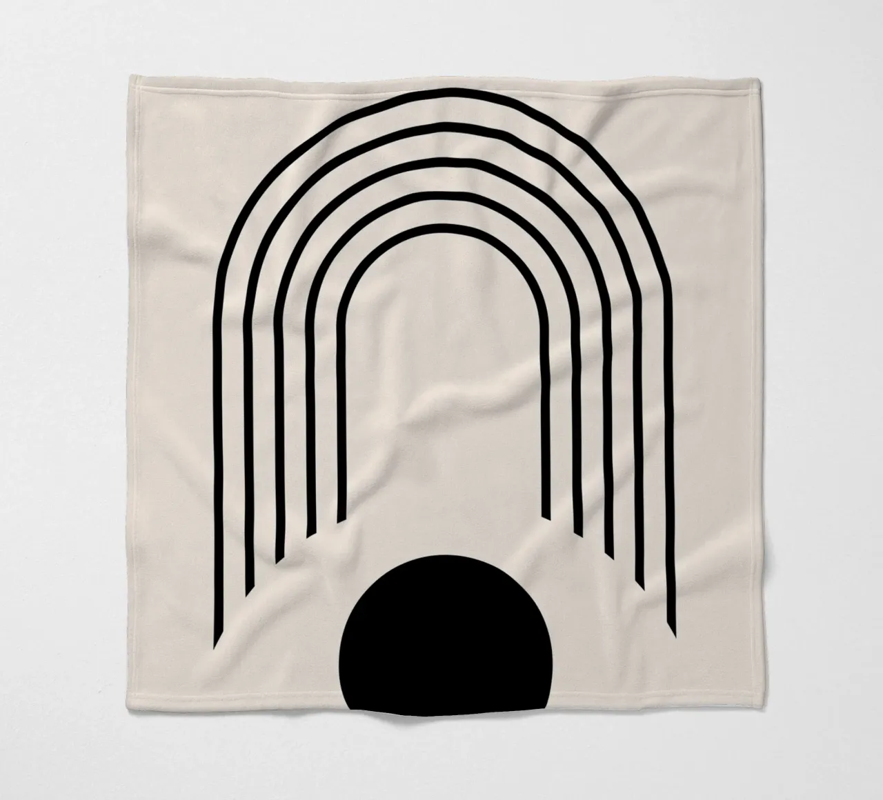 Arco di cerchio Bauhaus - Design minimalista in bianco e nero coperta in pile da Whole©