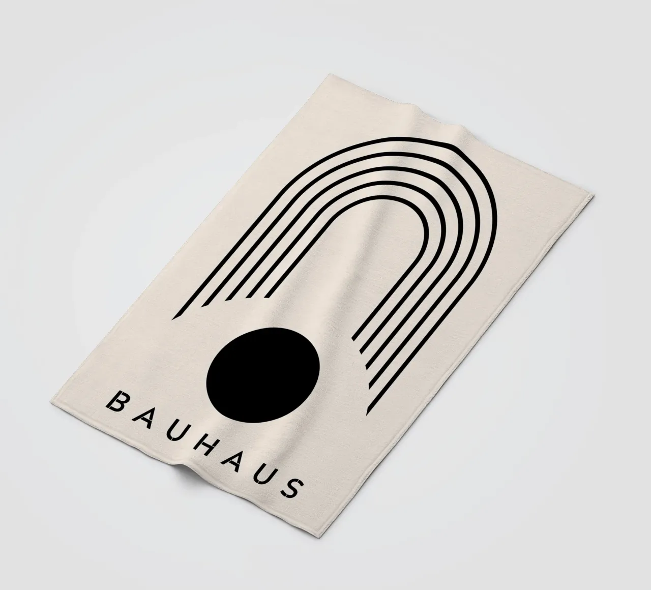 Arco di cerchio Bauhaus - Design minimalista in bianco e nero coperta in pile da Whole©