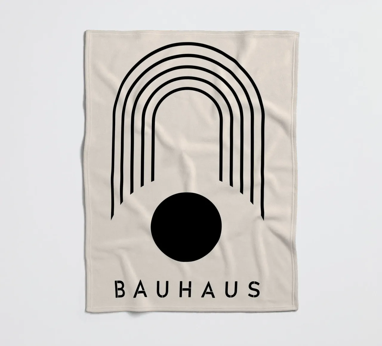 Arco di cerchio Bauhaus - Design minimalista in bianco e nero coperta in pile da Whole©