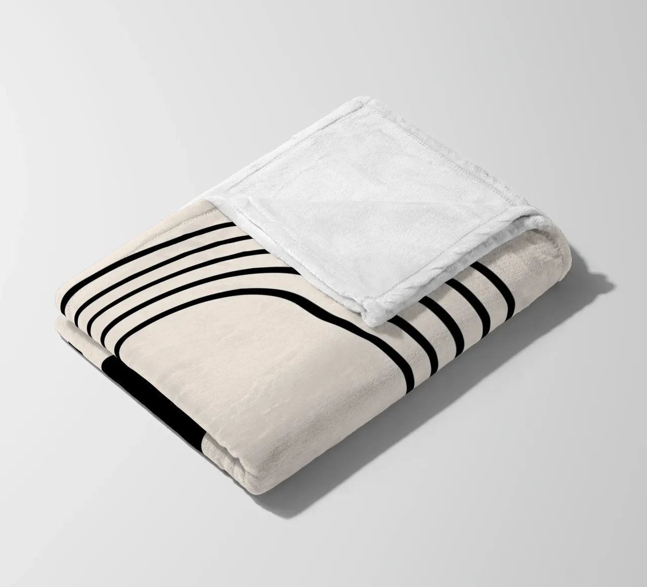 Arco di cerchio Bauhaus - Design minimalista in bianco e nero coperta in pile da Whole©