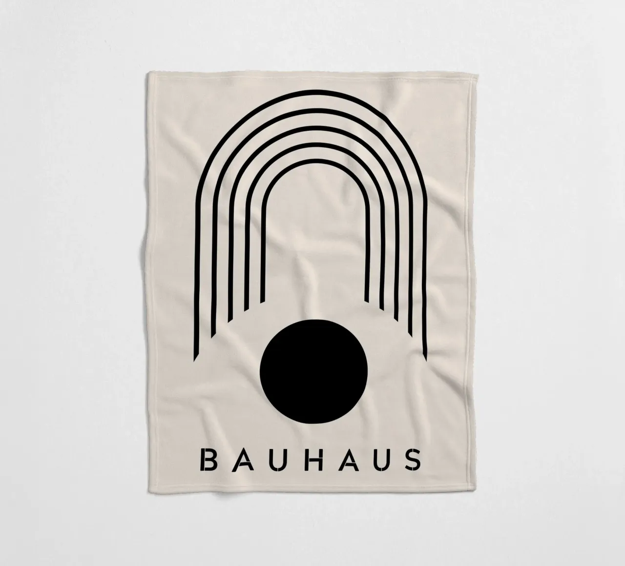 Arco di cerchio Bauhaus - Design minimalista in bianco e nero coperta in pile da Whole©