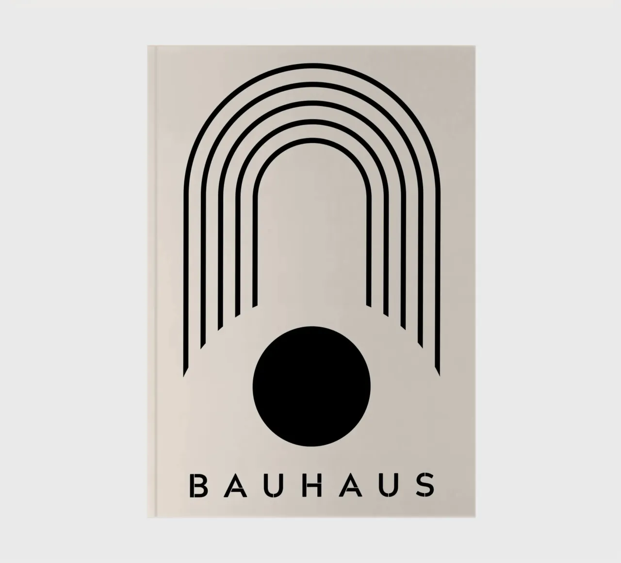 Bauhaus circle arch - Minimalist black and white design notebook by Whole©