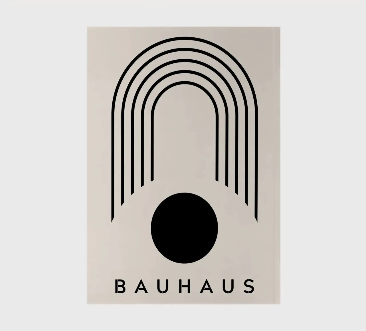 Bauhaus circle arch - Minimalist black and white design notebook by Whole©