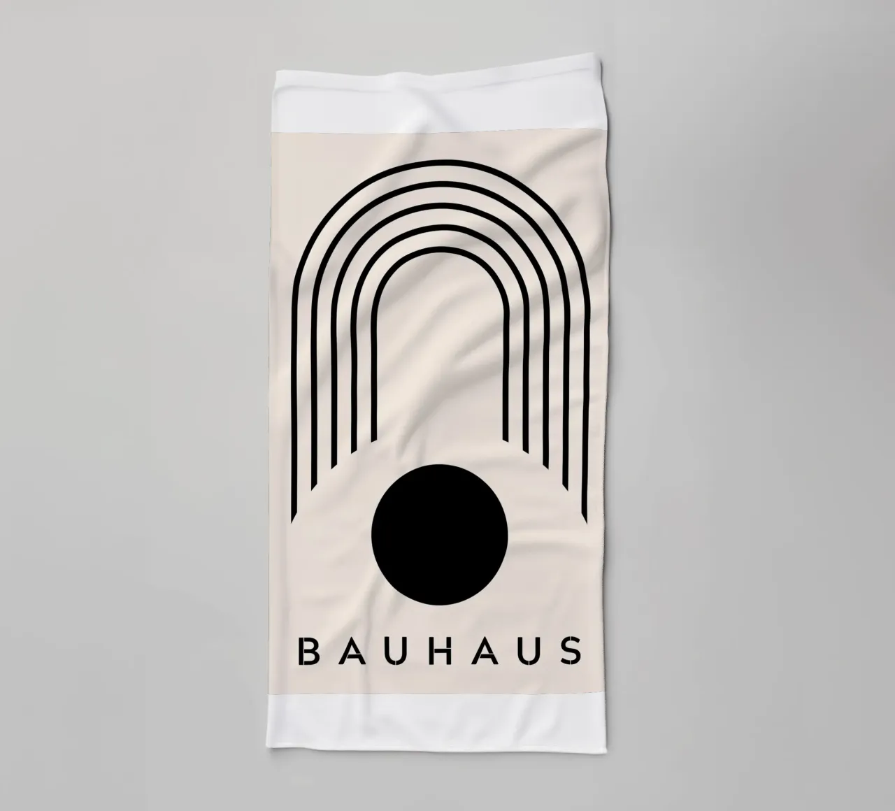 Arco di cerchio Bauhaus - Design minimalista in bianco e nero asciugamano da bagno da Whole©