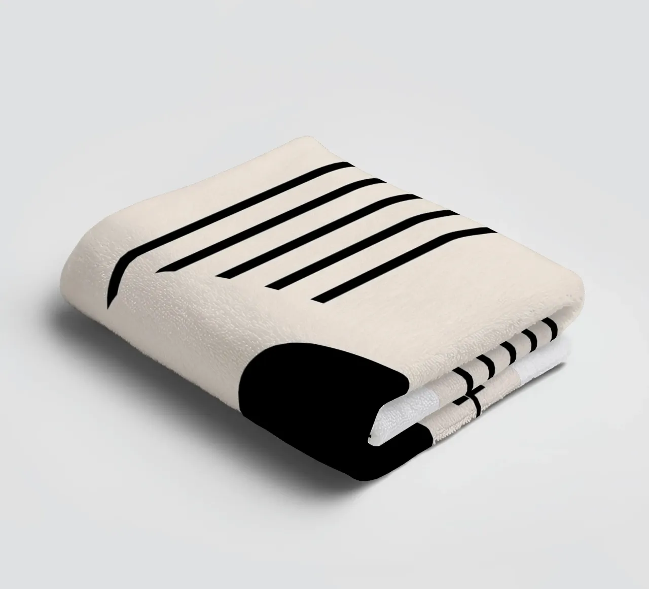 Arco di cerchio Bauhaus - Design minimalista in bianco e nero asciugamano da bagno da Whole©