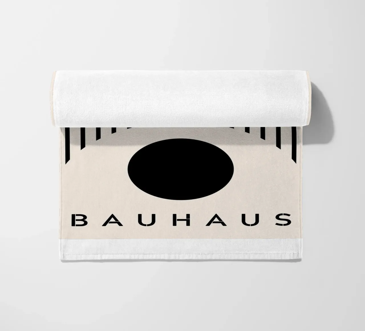 Arco di cerchio Bauhaus - Design minimalista in bianco e nero telo mare da Whole©