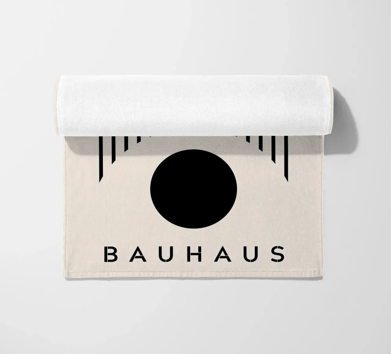 Arco di cerchio Bauhaus - Design minimalista in bianco e nero telo mare da Whole©
