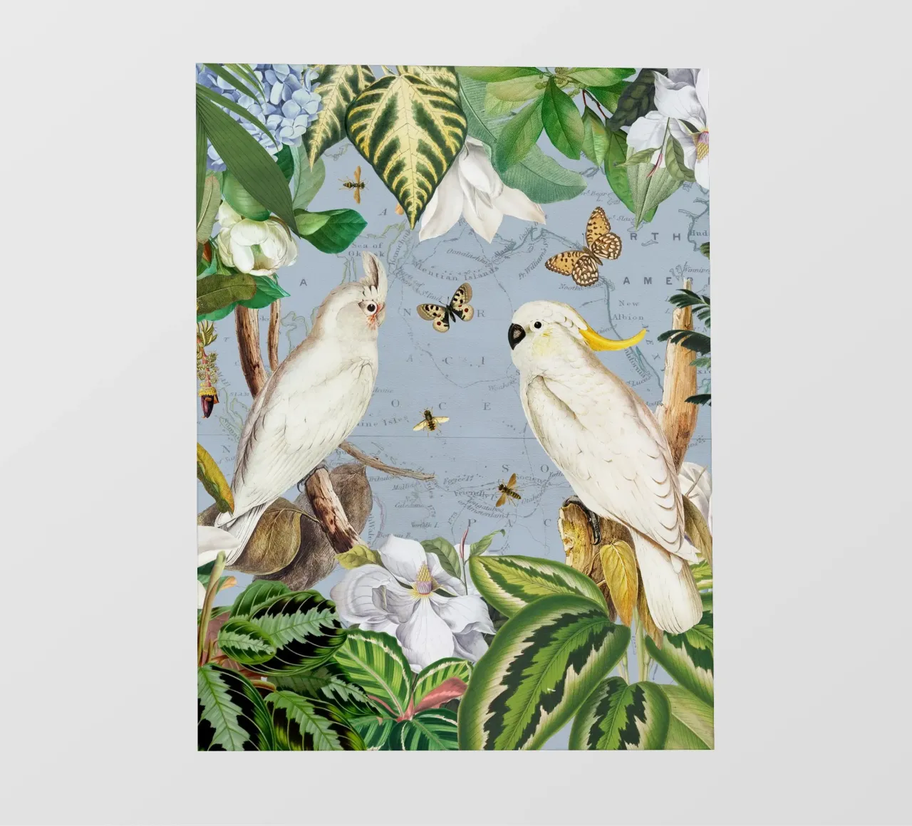 Cacatua bianchi Vita esotica della giungla fauna tropicale 1 telo in pvc da Vintage World - Uta Naumann