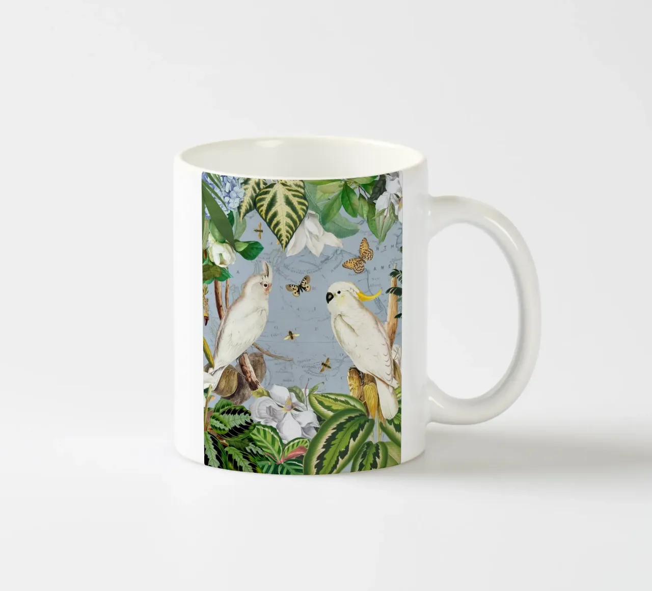Cacatua bianchi Vita esotica della giungla fauna tropicale 1 tazza in ceramica da Vintage World - Uta Naumann