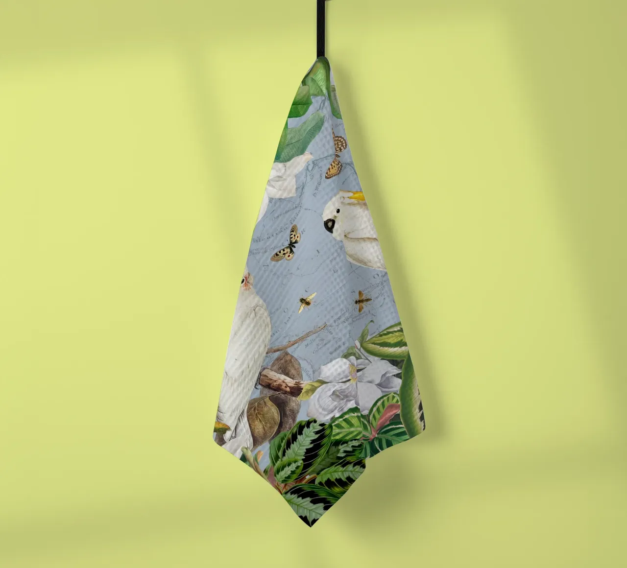 Cacatoès blancs Vie sauvage exotique dans la jungle 1 torchon de Vintage World - Uta Naumann