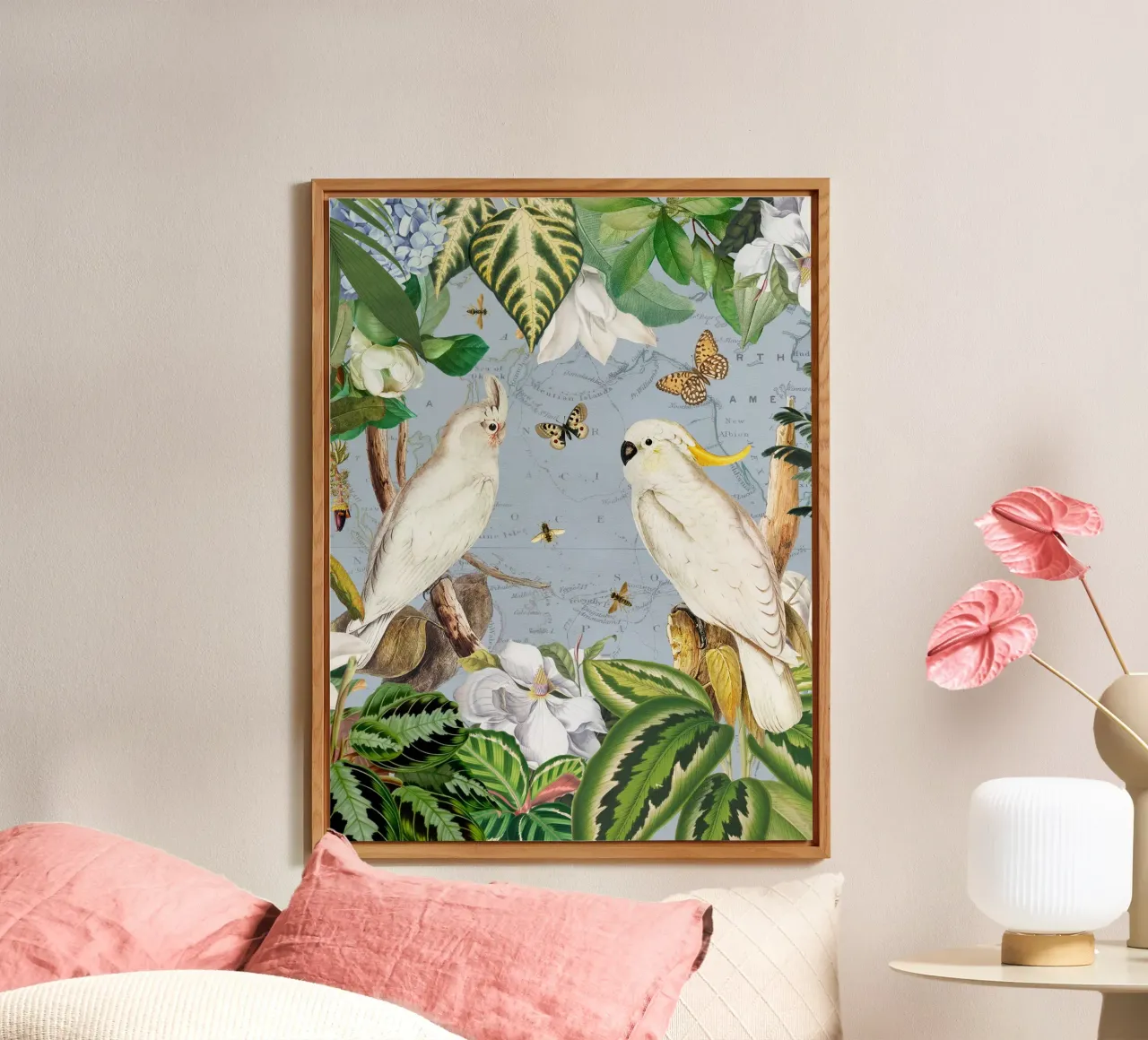 Cacatua bianchi Vita esotica della giungla fauna tropicale 1 alluminio dibond da Vintage World - Uta Naumann