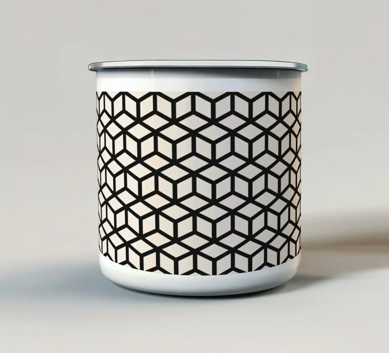 Bauhaus 1919 - Motivo a cubo geometrico tazza in smalto da Whole©