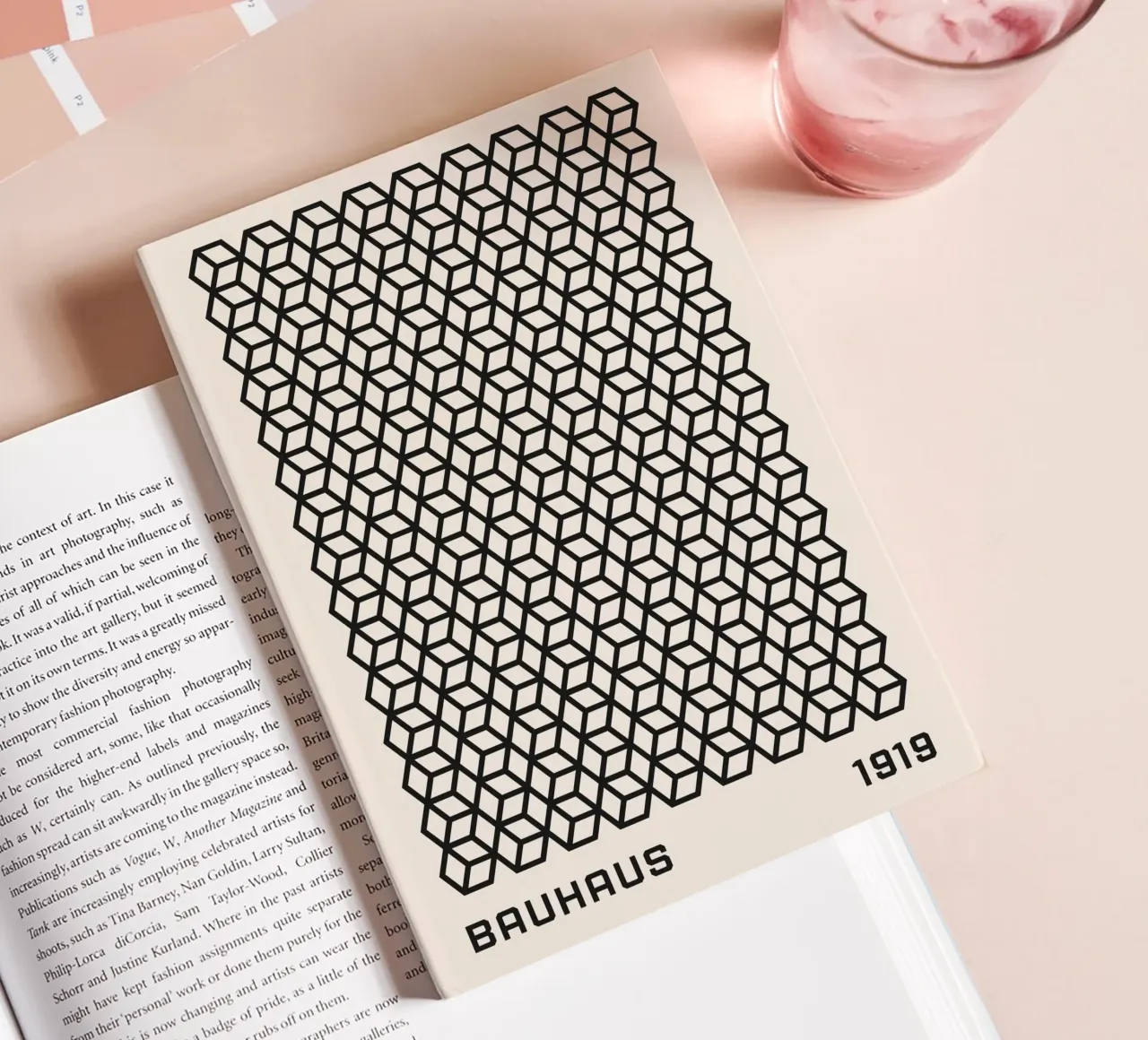 Bauhaus 1919 - Geometric cube pattern notebook by Whole©