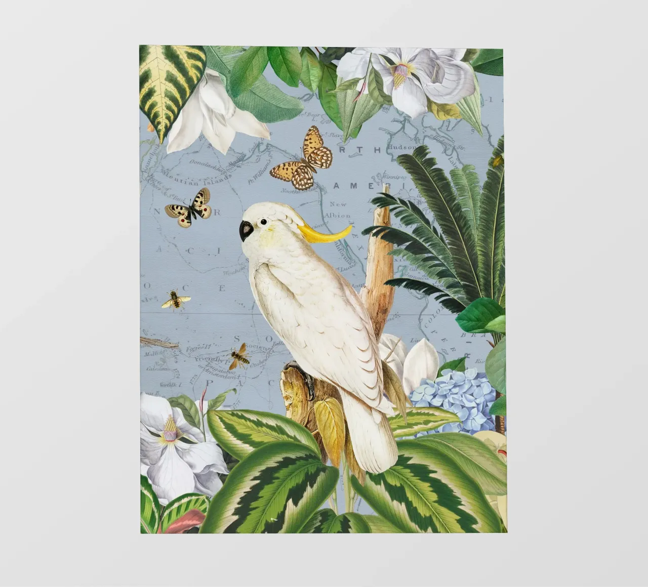 Cacatua bianchi Vita selvatica tropicale esotica della giungla 2 pellicola backlit da Vintage World - Uta Naumann