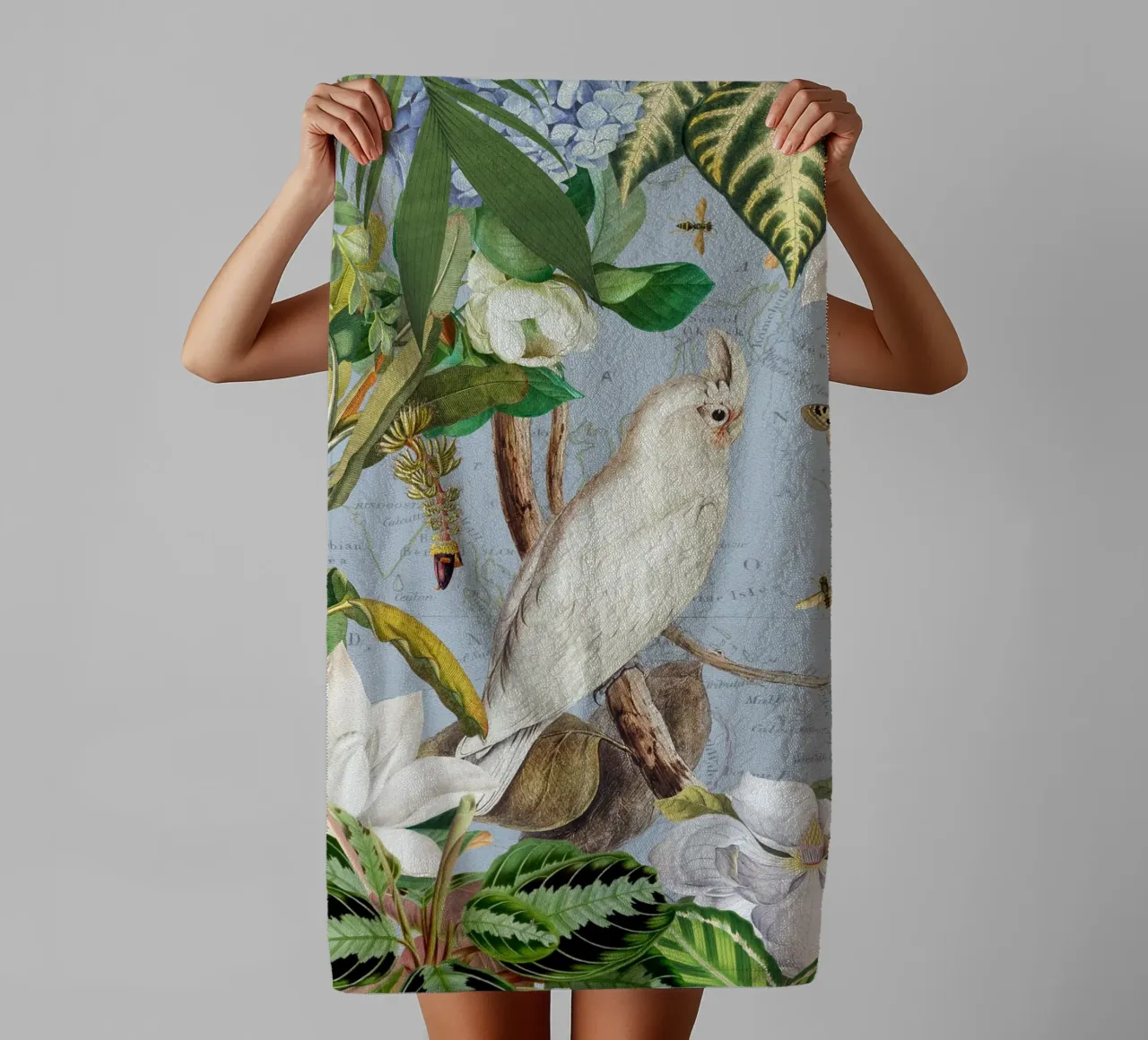 Cacatua bianchi Vita selvatica tropicale esotica della giungla 3 asciugamano da bagno da Vintage World - Uta Naumann