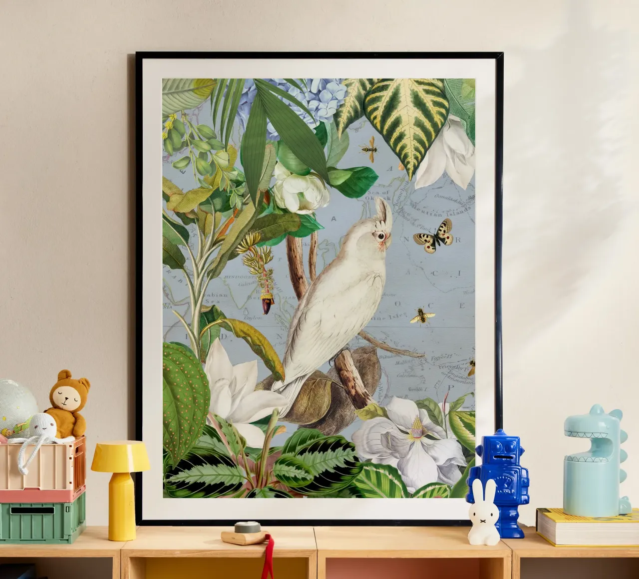 Cacatua bianchi Vita selvatica tropicale esotica della giungla 3 carta hahnemühle da Vintage World - Uta Naumann