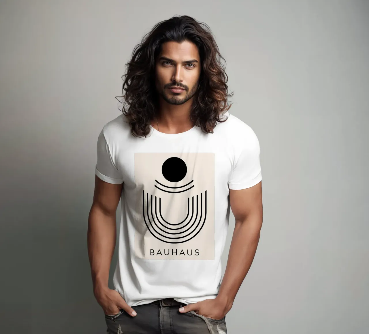 Bauhaus semicircle - abstract geometry in a modern style t-shirt by Whole©