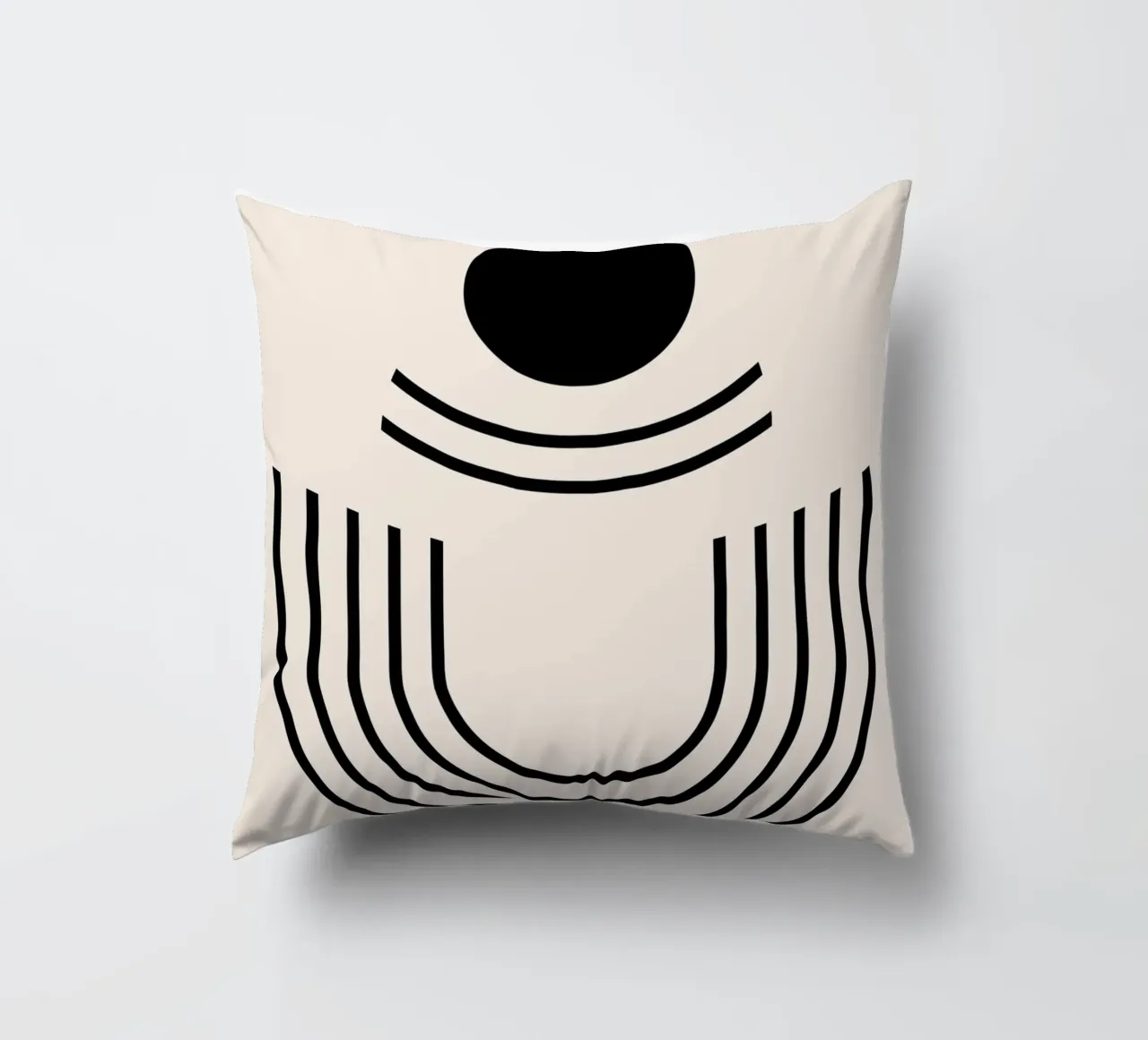 Bauhaus semicircle - abstract geometry in a modern style decorative cushion by Whole©