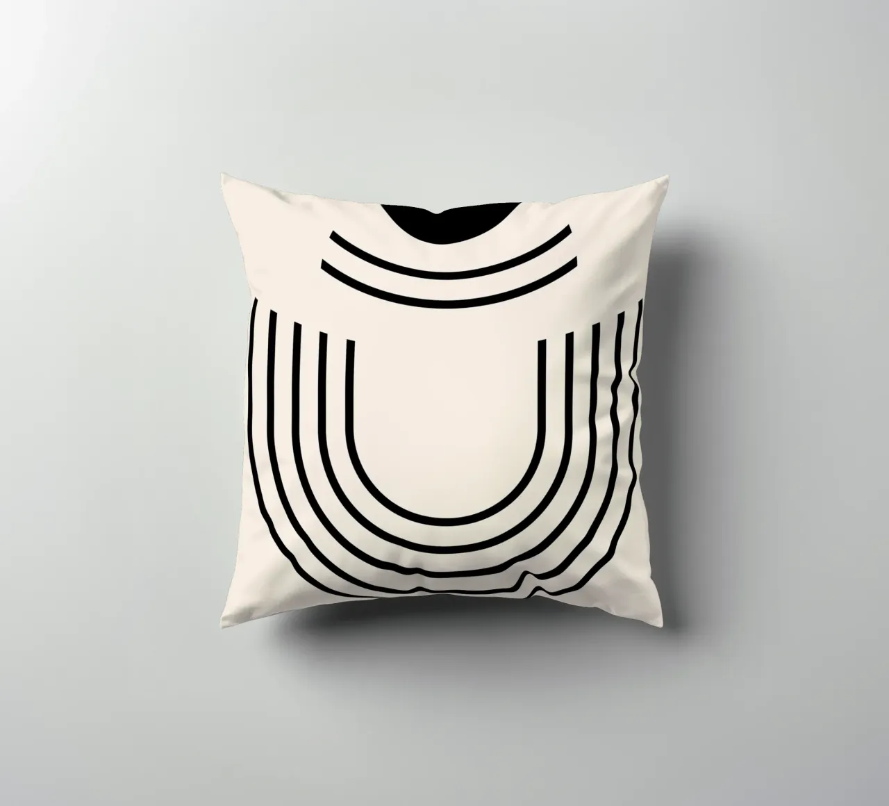 Bauhaus semicircle - abstract geometry in a modern style decorative cushion by Whole©
