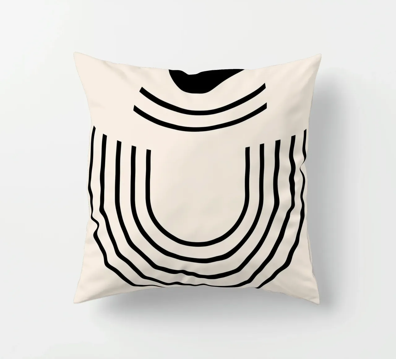 Bauhaus semicircle - abstract geometry in a modern style decorative cushion by Whole©