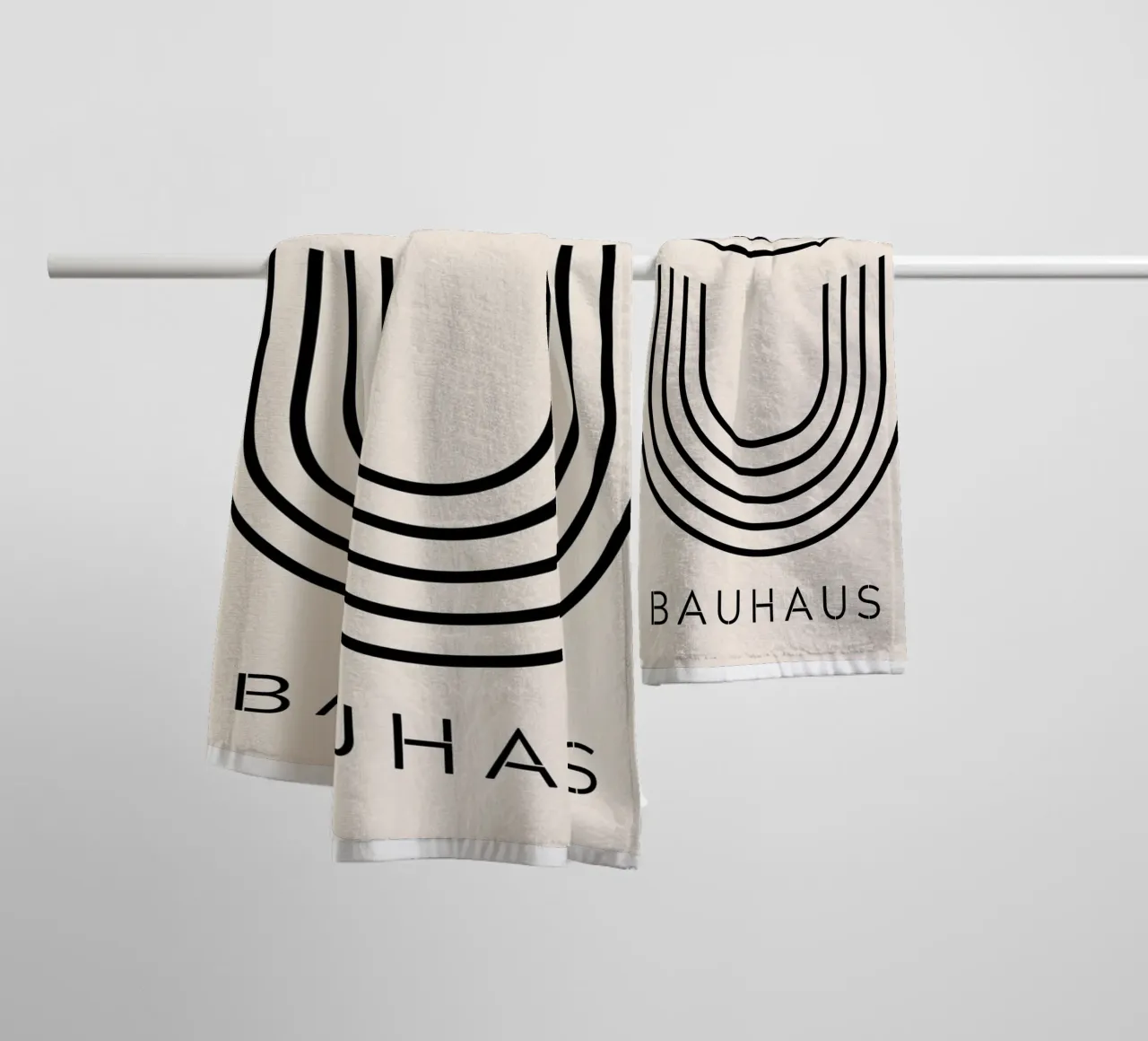 Bauhaus semicircle - abstract geometry in a modern style towel by Whole©