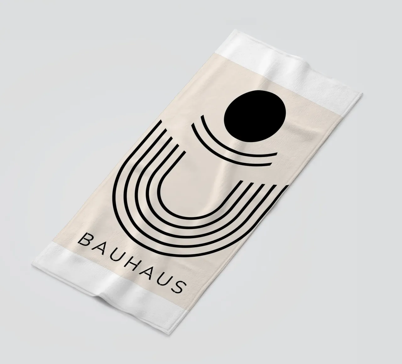 Bauhaus semicircle - abstract geometry in a modern style beach towel by Whole©