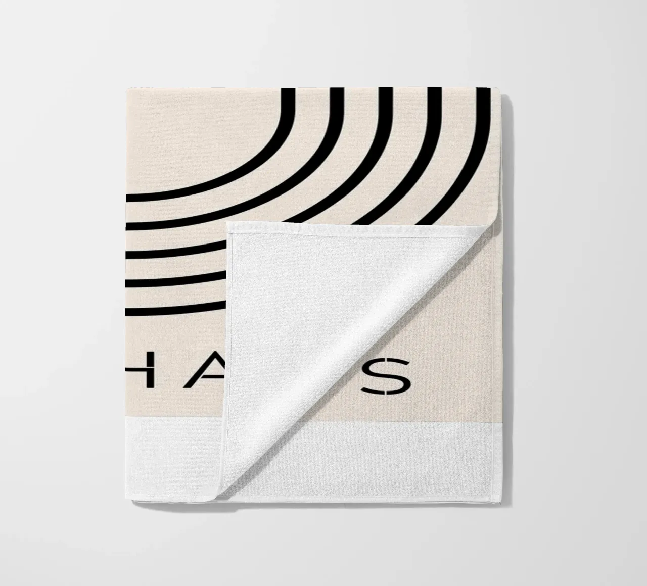 Bauhaus semicircle - abstract geometry in a modern style beach towel by Whole©