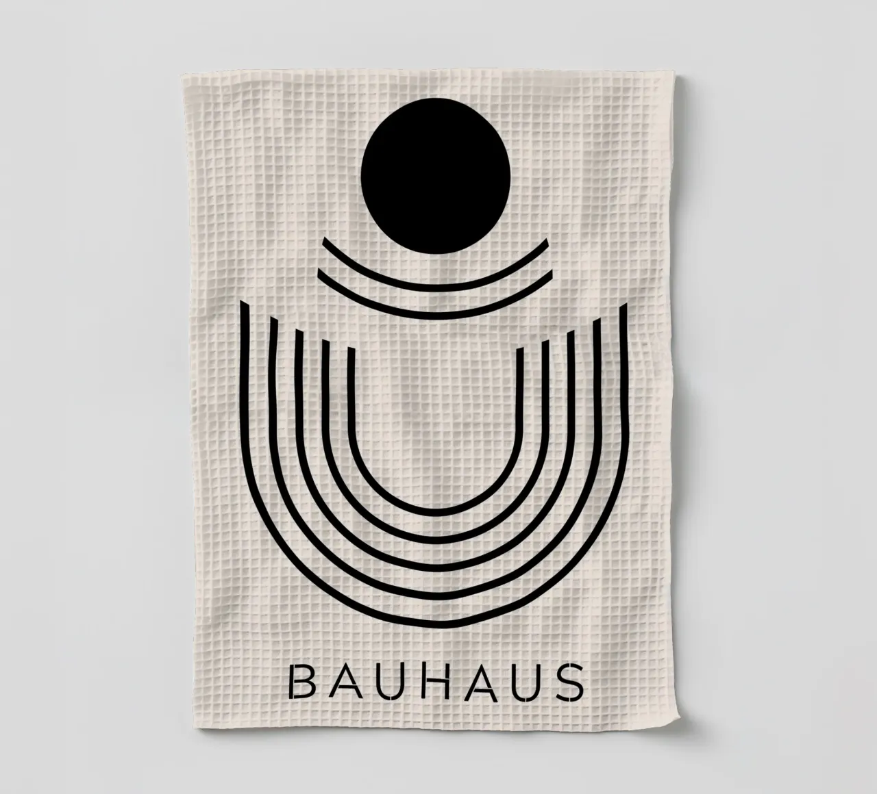 Bauhaus semicircle - abstract geometry in a modern style tea towel by Whole©