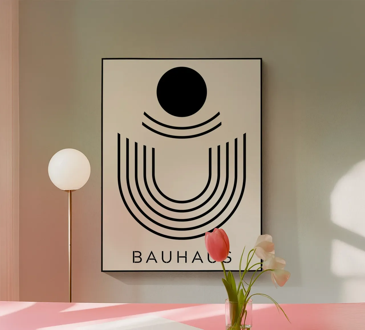 Semicírculo Bauhaus: geometría abstracta en estilo moderno metacrilato de Whole©