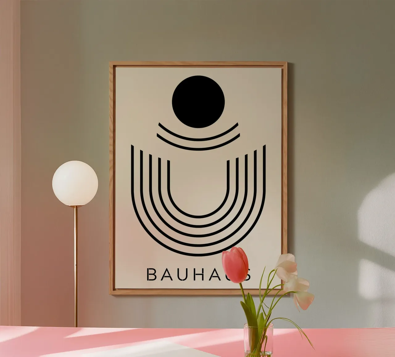 Bauhaus semicircle - abstract geometry in a modern style alu-dibond by Whole©