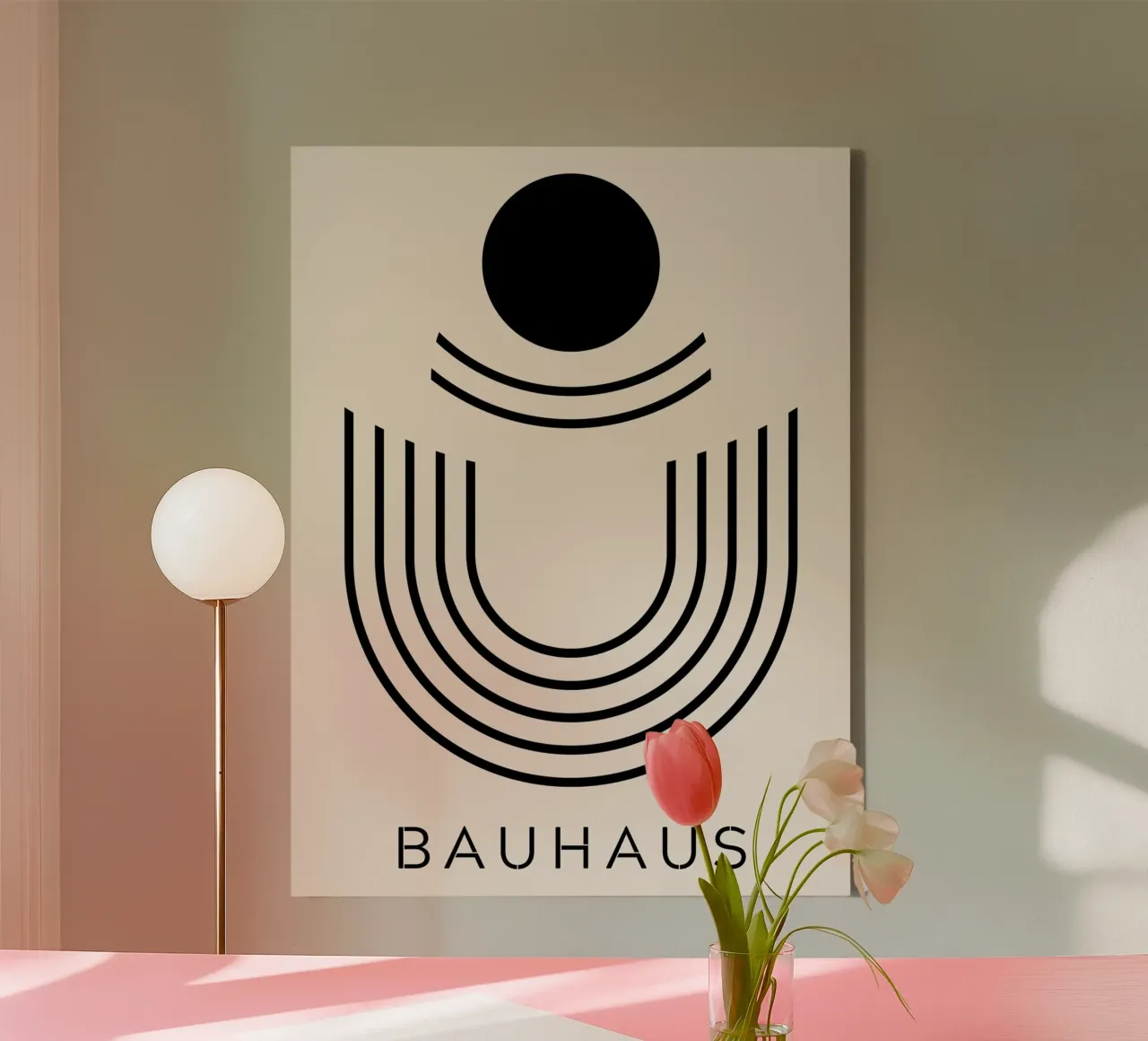 Bauhaus semicircle - abstract geometry in a modern style canvas by Whole©