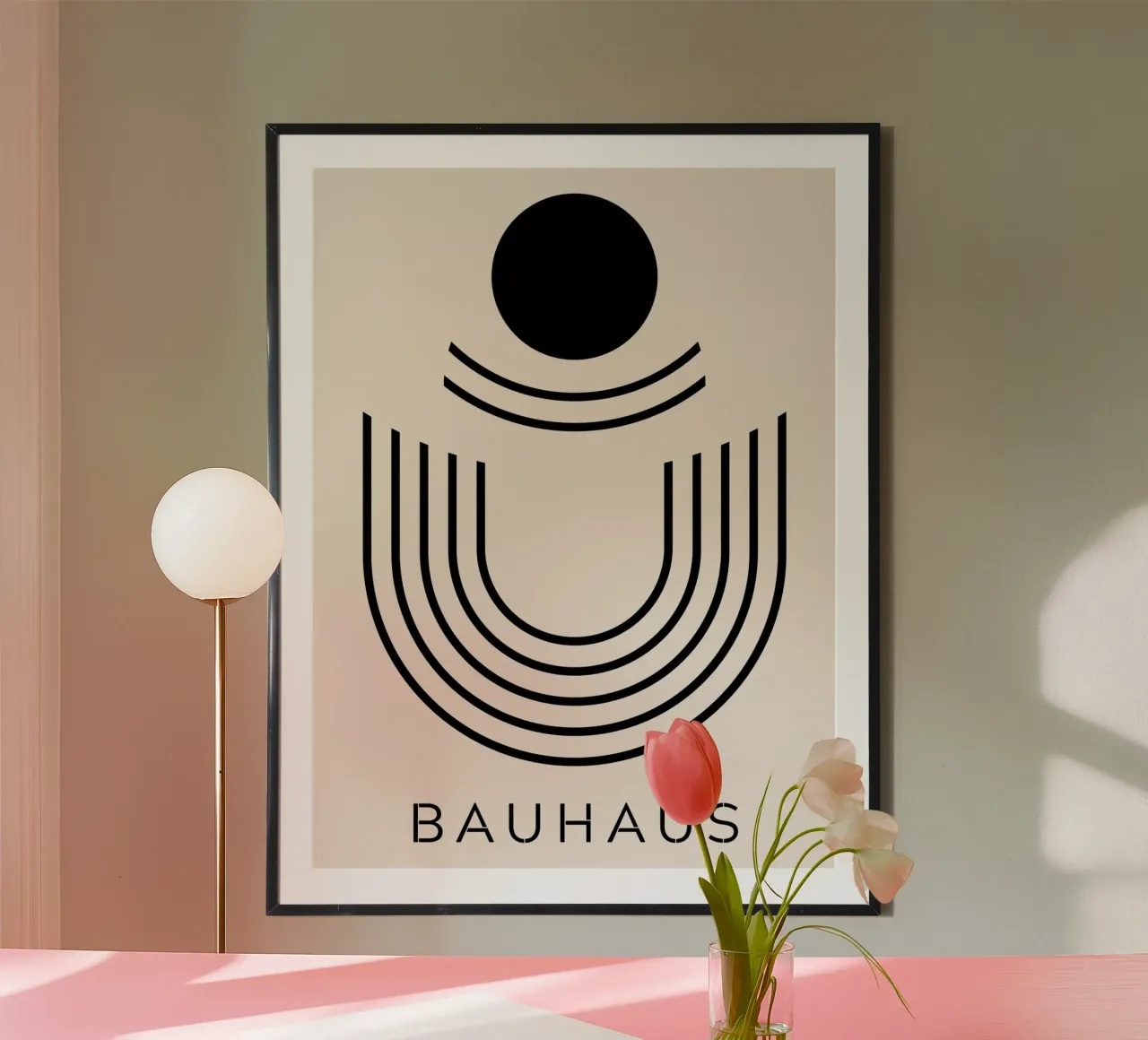 Bauhaus semicircle - abstract geometry in a modern style hahnemühle by Whole©