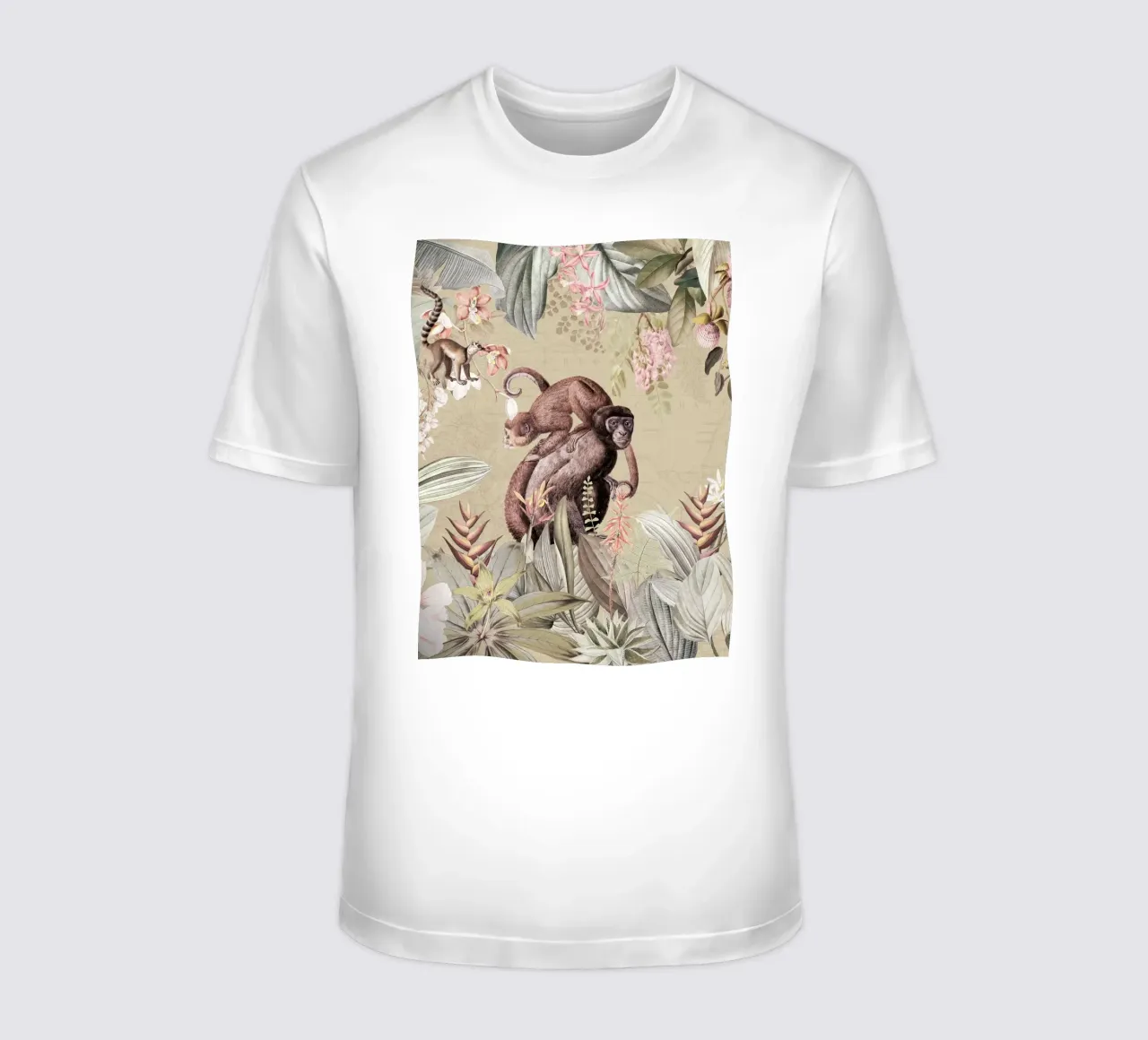 Scimmie esotiche felici in una giungla tropicale t-shirt da Vintage World - Uta Naumann
