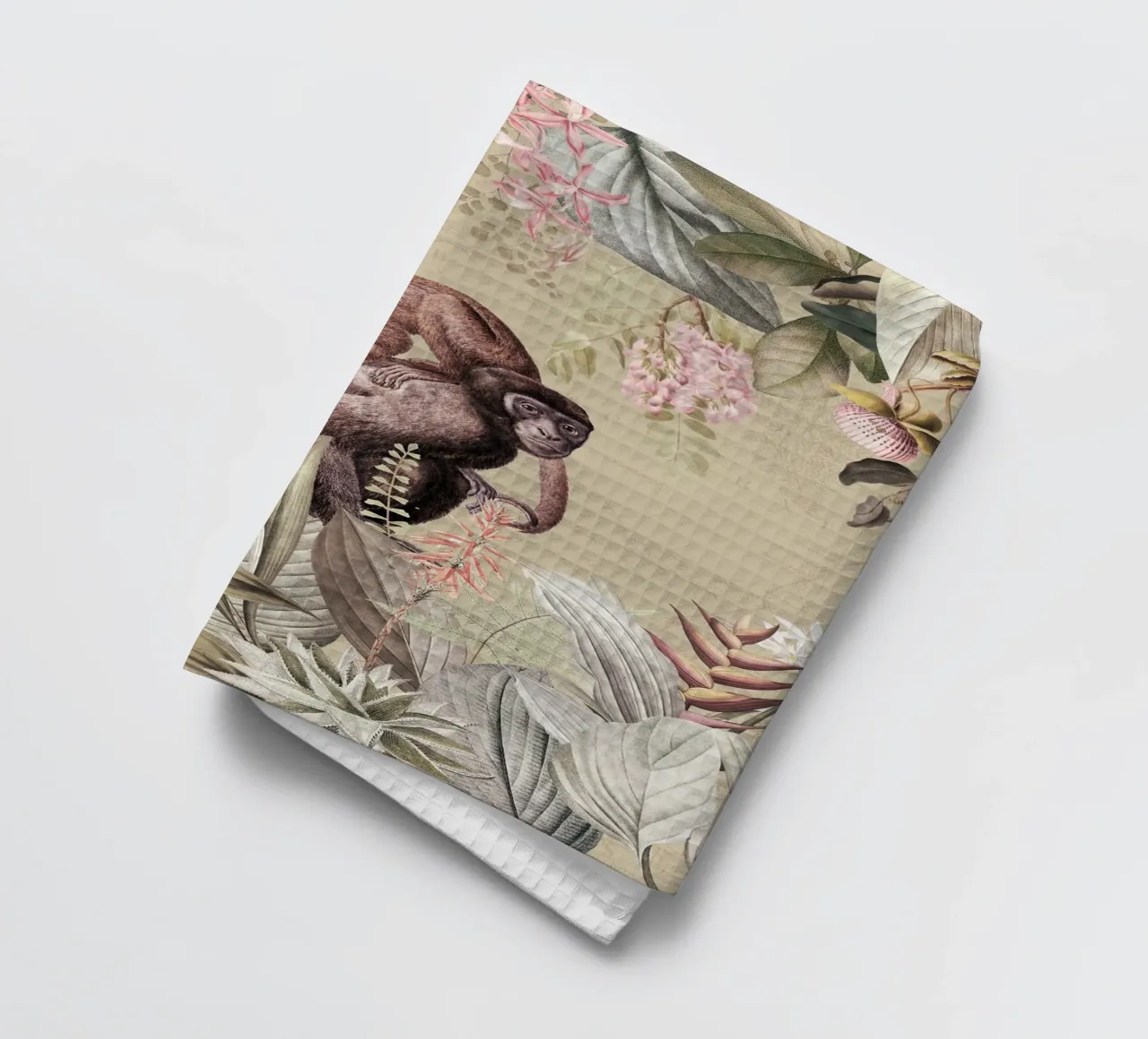 Scimmie esotiche felici in una giungla tropicale canovaccio da cucina da Vintage World - Uta Naumann