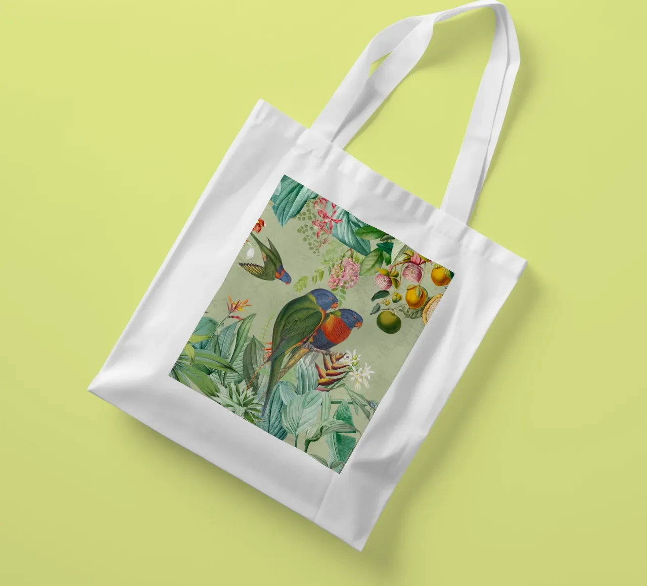 Pavoni colorati nella giungla tropicale borsa in juta da Vintage World - Uta Naumann