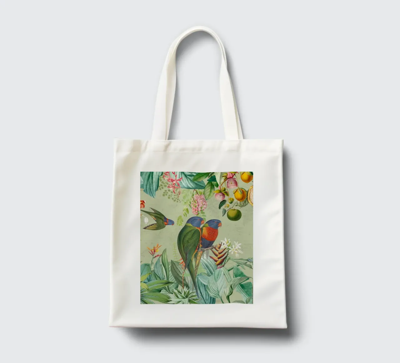 Pavoni colorati nella giungla tropicale borsa in juta da Vintage World - Uta Naumann