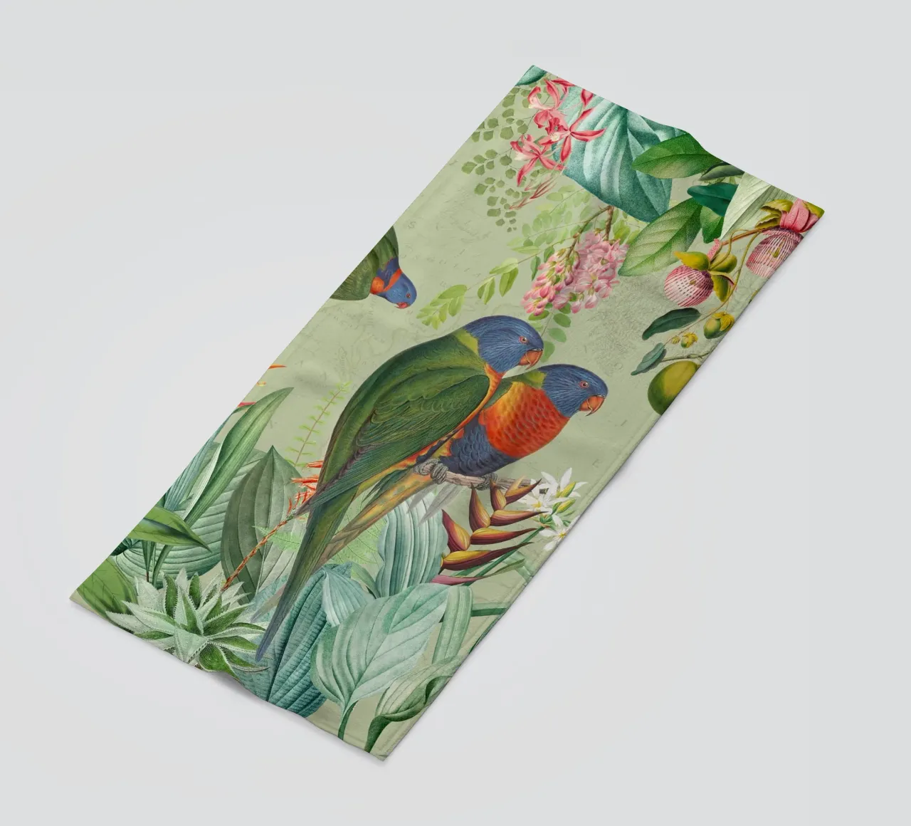 Pavoni colorati nella giungla tropicale telo mare da Vintage World - Uta Naumann