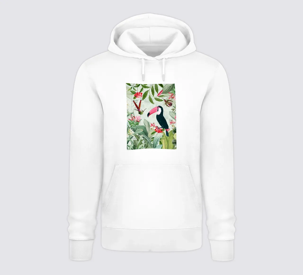 Nostálgico tucán exótico y colibríes en una jungla sudadera con capucha de Vintage World - Uta Naumann