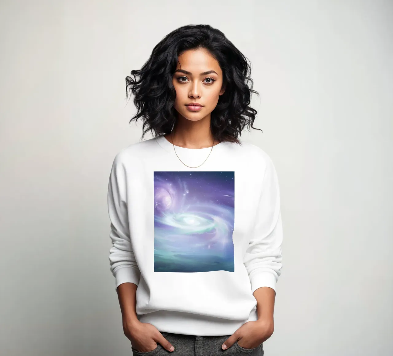 Purple Blue Galaxy Spiral Celestial Universe Stars Abstract sweatshirt by Gentle Echoes Art