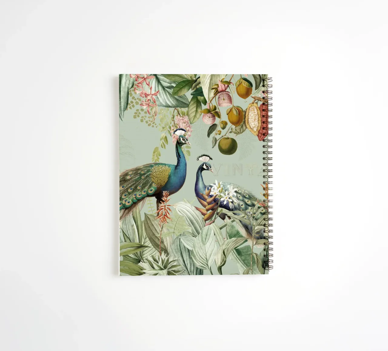 Exotic Peacocks in Paradise 1 spiral notebook by Vintage World - Uta Naumann