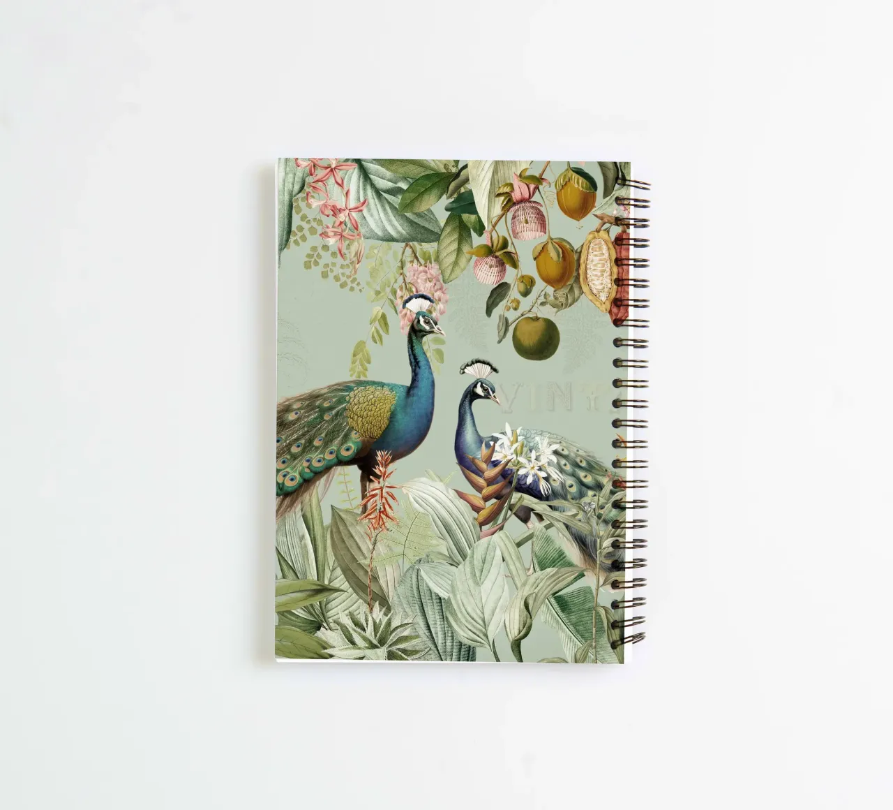 Exotic Peacocks in Paradise 1 spiral notebook by Vintage World - Uta Naumann