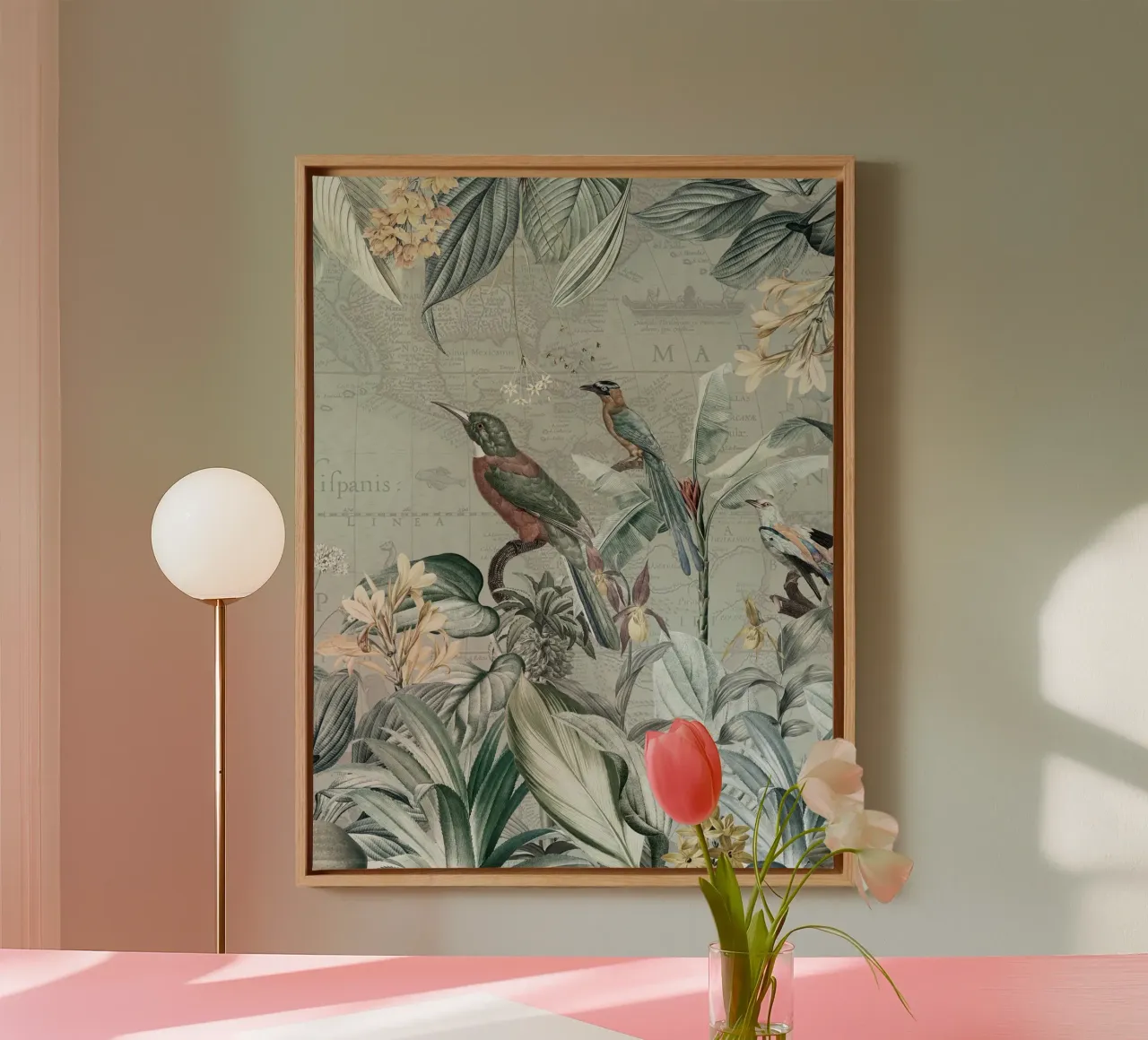Pesci Re d'epoca ai tropici 1 tela con Cornice a cassetta da Vintage World - Uta Naumann