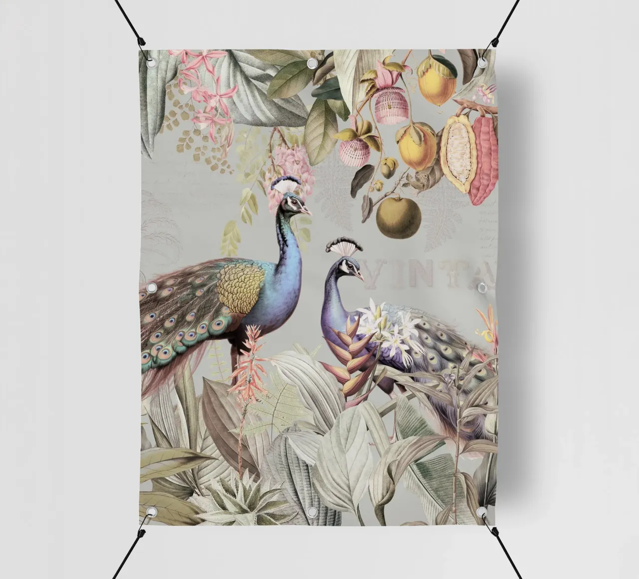 Piume esotiche in Paradiso 2 telo in pvc da Vintage World - Uta Naumann