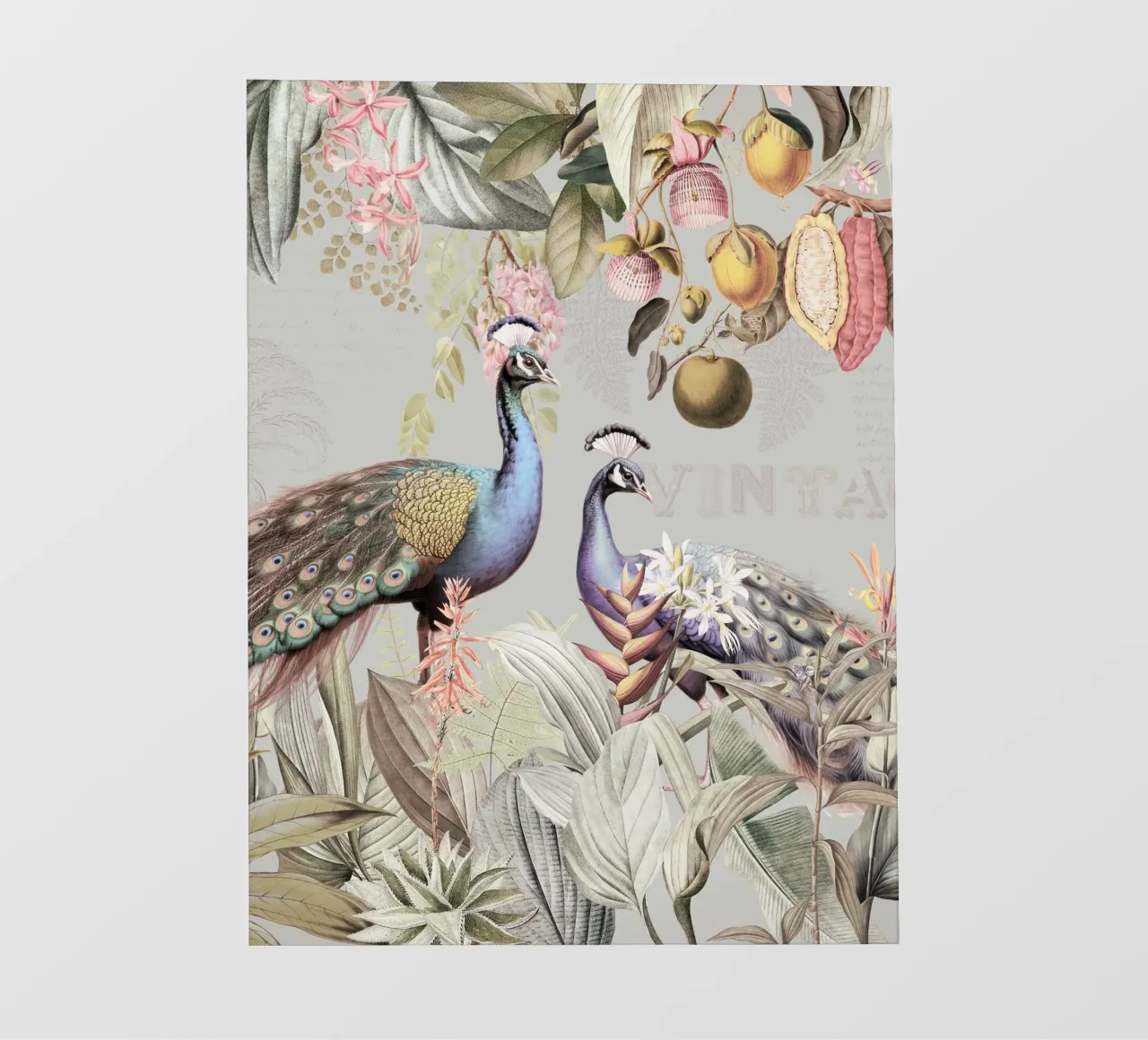 Piume esotiche in Paradiso 2 telo in pvc da Vintage World - Uta Naumann